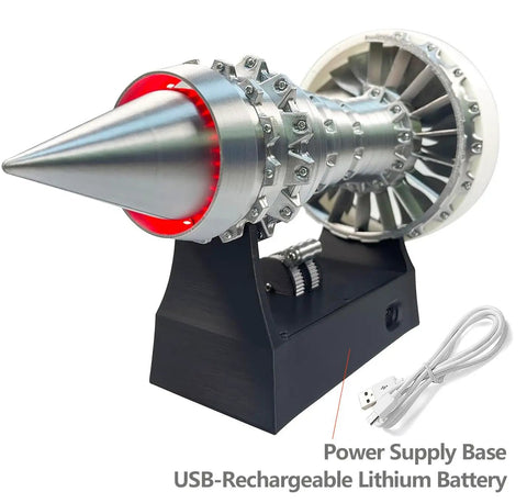 Awesome Realistic Turbofan Engine Model Kit With LED Lights And 28cm A380 TR900 Replica Adjustable Speed DIY Mechanical STEM Project For Adults Aviation Enthusiasts Desk Decor And Gift, USB base
