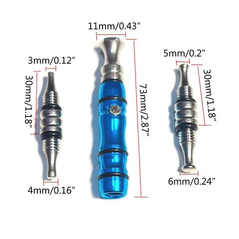 Car Dent Repair Leveling Pen Kit With Percussion Stick And Magnet Pen For Dent Removal On Sheet Metal, dimensions shown