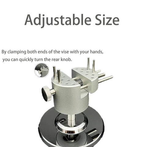 2.5 Inch Mini Vise With 360 Degree Swivel Base Aluminum Alloy Tabletop Vise For Jewelry Making Watch Repair And DIY Projects Precision Fine Detail Grip CNC Friendly Anti Slip Pin Vise Protection Durable And Compact adjustable size view