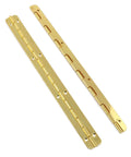 Antique Gold Piano Hinge Long Folding Butt Hinge For Metal And Wood Boxes And Cabinets With Screws 7.87 By 0.67 Inches Two Pack