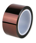 Amber roll of Polyimide Film Tape 2 Mil with Silicone Adhesive, Kapton Alternative, shown from side view
