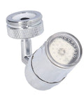 Maqulae LED Water Faucet with Temperature Control, 3/4in External Thread chrome faucet head with threading detail.