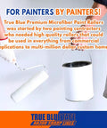 Person holding paint roller and can, 4 Inch Top Notch Microfiber Paint Roller Covers For All Surfaces, Pro Grade 3/8 Inch Nap