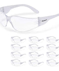 12 Pack Clear Anti Fog Safety Glasses With Wraparound Lenses, ANSI Z87.1 Impact Resistant Eye Protection For Work
