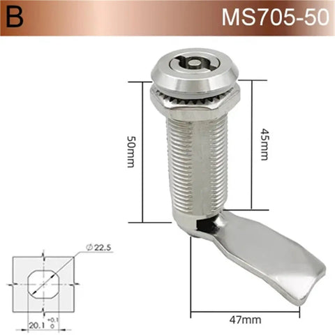 Keyless Cylindrical Lock 304 Stainless Steel for cabinets and small lock boxes with dimensions, waterproof and rust proof