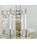 Heavy Duty Stainless Steel Gate Hardware Round Tube Door Handle For Glass And Wood Doors Push Pull Style 60x40 Cm in office