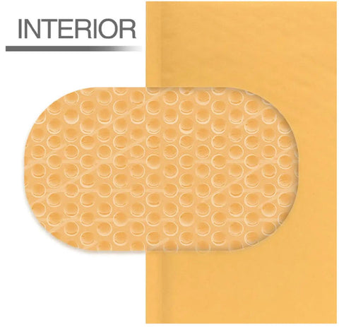 Close-up of Kraft Bubble Mailers Padded Shipping Envelopes 7.25 x 8 Inches With 3 16th Inch Bubble Interior Pack Of 25