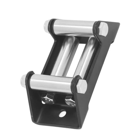 4 Way Winch Roller Fairlead Cable Guide For Electric Winch 4500Lb High Strength Steel Erosion Proof Stable Frame For Wire Rope Built Tough Off Road Jeeps And ATVs, black steel