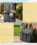 Close-up of 6-pocket tool pouch and storage bag for 2 In 1 Garden Kneeler And Seat With Thick Cushion And Tool Pouch