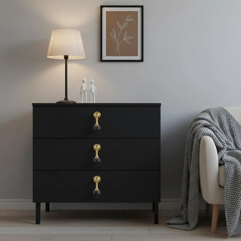 Black dresser with Two Pack Brass Cabinet Pulls With Copper Base Tear Drop Knobs For Kitchen Cabinets Dressers Closets And Cupboards