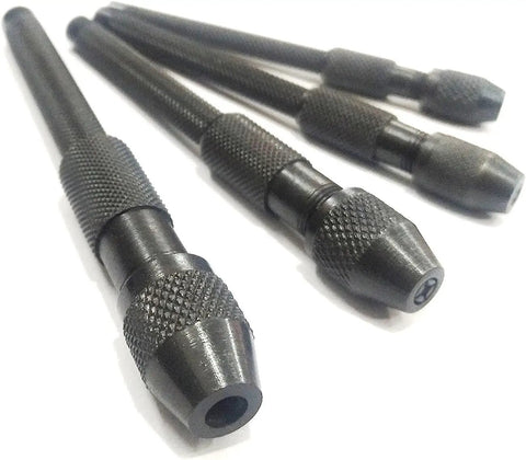 Close view of matte black Pin Chuck Collet Vise Set For DIY Jewelry Making And Hobby Machining 4 Piece Hand Tool Kit