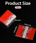 20 Pack Acrylic Self Adhesive Clear Mini Hinges For Crafts And DIY Projects with size dimensions 35x25 mm and red backing