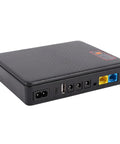 Mini Ups Battery Backup 20800mAh US Plug Power Supply For Routers And Modems with various output ports and connectors.