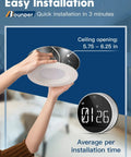 Hands installing 12 Pack 5/6 Inch LED Recessed Downlights With Baffle Trim, Dimmable, 4000K Cool White, time shown as 1:26