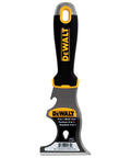 9-In-1 Painter's Tool with straight and curved scrapers, gouger, roller cleaner, can opener, bottle opener, nail puller, screwdriver, and hammer