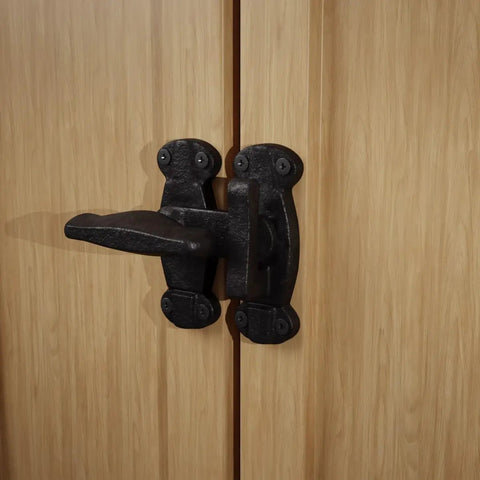 2 Inch Black Wrought Iron Door Latch Lock Antique Style Slide Latch For Cabinets Windows Or Cupboards Rust Resistant