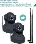Two IP cameras with 9dBi SMA WiFi Antenna High Gain Range Booster For IP Cameras CCTV Systems Routers USB Adapters PCIe 10 Pack