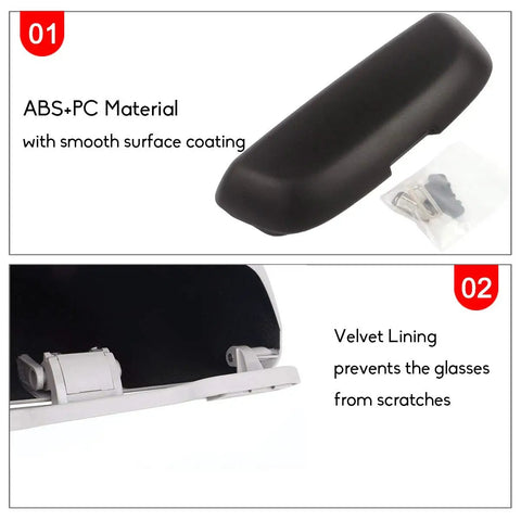 Custom Made Sunglasses Holder For BMW Driver Side Overhead Grab Handle Glasses Storage Box Fits 1 Series Through X7 F Chassis And G Chassis Black Easy Install Durable Car Accessory For Your Ride Glasses with ABS+PC Material and Velvet Lining