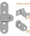 4-Piece Folding Table Hinges Kit For 180-Degree Beefed-Up Heavy-Duty Attic Ladder And Folding Furniture Repairs Chicken-Mouth Shape Hardware Easy Install Replacement For Pull-Down Stairs And Foldable Tables, silver iron hinge close-up
