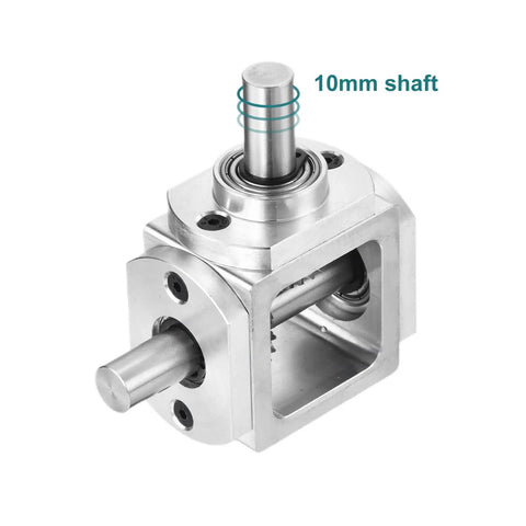 Right Angle Bevel Gearbox 1 To 1 Ratio With Single Output Shaft, 20 Tooth Bevel Gear, Aluminum Frame, DIY Module, 10mm Shaft