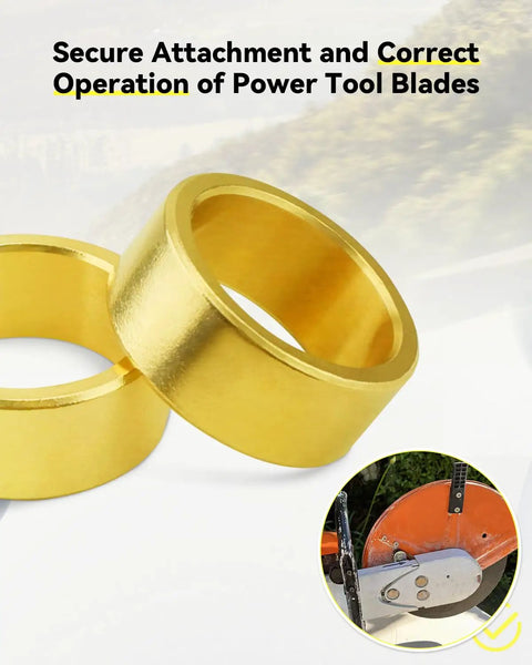 Close-up of Heavy Duty Blade Arbor Adapter Reducer Ring, premium brass material for concrete saws.
