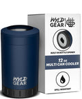 Insulated Stainless Steel Multi Can Cooler With Built In Can Opener And Triple Sized Can Holder For 12 Oz Cans Durable Coating Non Slip Rubber Base Navy Finish Ideal For Soda Beer And Outdoor Adventures