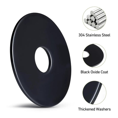 Tough As Nails 300 Pack M6 Flat Washers Made From Black Oxide 304 Stainless Steel With Precision 6.4Mm Inner Diameter And 11.57Mm Outer Diameter For Screws And Bolts Heavy Duty Hardware No Fluff black oxide flat washer with 6.4mm hole