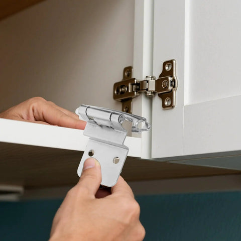 Installation of 8 Pack White Nickel Self Closing Inset Cabinet Door Hinges, Flush Mount Hidden Hardware for Kitchen Cabinets