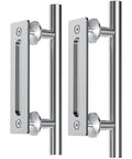 12-Inch Stainless Steel Sliding Barn Door Handles And Flush Pulls Set Double Sided Brushed Finish Anti Rust Durable No Fuss Install 2 Pack