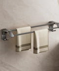 27.5 Inch Double Towel Bar For Bathroom Wall Mount With Four Fixed Hooks Rustproof Stainless Steel And Aluminum Towel Rack Space Saving Matte Gunmetal Grey Must Have Bath Towel Organizer For Large Towels