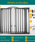Extra Wide Windsor Arch Walk-Through Pet Gate 38.3 To 72 Inches Wide, 30 Inches Tall, Hardware Mounted, Easy Install Dog Gate unboxed