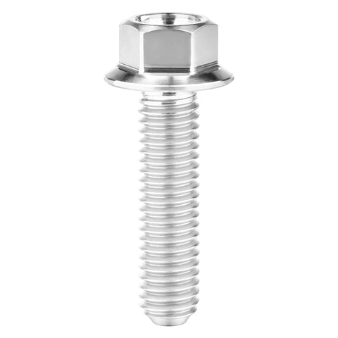 Super Tough Titanium Grade 5 Flange Hex Head Bolts M5x20mm Pack Of 6 For Bicycle, Car And Motorcycle Upgrades, Lightweight, Corrosion Resistant