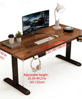 Top Shelf Electric Height Adjustable Computer Desk Featuring Memory Presets And Smooth One Touch Operation Crafted For Hardcore Gaming Tables Or Chill Grind Ready Home Office Standing Workspace with brown finish.