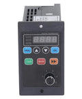 1.1KW VFD Inverter With 176-264V Input And 0-220V Output For Spindle Motor Speed Control, 0.1-400Hz Range, Copper Core Coil, High Load Capacity, Built For Beast Performance, front panel with digital display and dial