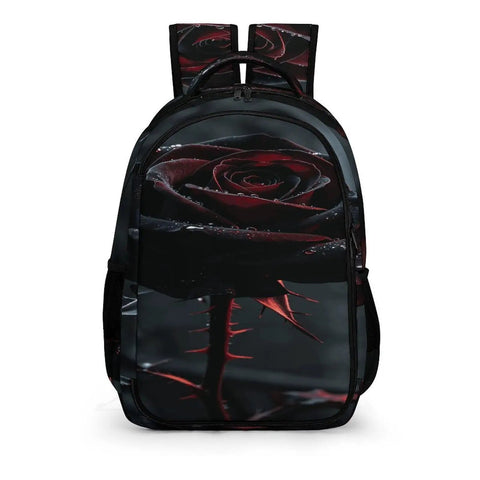 Thorny Wet Rose Printed Unisex Backpack With Big Capacity Durable Polyester Breathable Comfort Sturdy Zipper Everyday Carry Daypack
