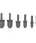 Heavy Duty 6-Piece Pipe Expander Set For Air Con Swaging, precision bearing steel swage dies in various sizes.