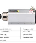 Heavy Duty 4.5Kw Square Air Cooled Motor With Er25 Spindle Delivering 18000Rpm for CNC milling and wood carving.