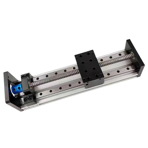 Built Tough Linear Guide Rail Kit With Ball Screw And Coupling Offering Zero Stick Slip Motion Perfect For 3D Printers And CNC Rigs, detailed view of assembly.
