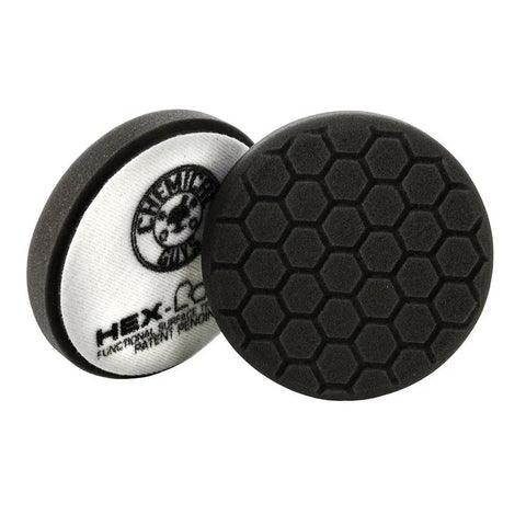 Hex-Logic Buffing Pad Kit 8-Piece 5.5 Inch Set for Polishing and Waxing Cars, black pad with hex grooves