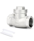 Swing check valve, 1-1/4 in NPT, stainless steel 304 CF8, backflow prevention, Amazon