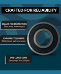 Four Pack 6203-2RS Bearings With Rubber Seals Lubricated Chrome Steel 17x40x12mm Built For High RPM Performance
