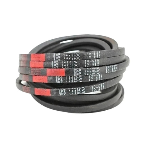 Japan Rubber Narrow V Belt Drive Belt For Machine Tools And Conveyor Rollers Low Elongation Wear Resistant Pro Grade Heavy Duty Power Transfer Quiet Smooth Running High Load Capacity 5 Pieces Pack, SPZ 1420LW 3V-560 belts stacked