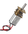Single Six Pack Compact Three Volt N20 Mini Gear Motor for DIY Projects, Metal Gearbox, 9mm Shaft, 3mm D-Type Shaft, Side View