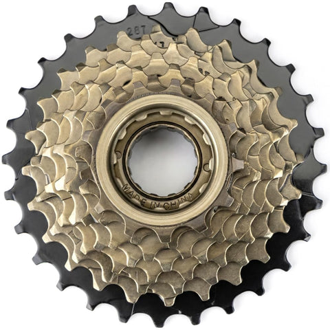 Beefy 8 Speed 13 To 28T Bicycle Freewheel With Threaded Freehub Replacement Part For Road And Mountain Bikes Brass Black Finish