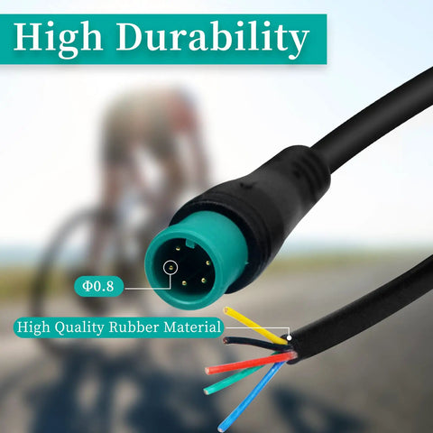 Waterproof Ebike Extension Cable 2Pin 3Pin 4Pin 5Pin 6Pin 120cm Lead With Female To Male Connectors For Throttle Motor Ebrake Display Lights Diy Wiring Universal Compatibility For Most Ebikes Durable Weatherproof Build