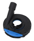 Badass Angle Grinder Dust Collecting Guard For 100Mm And 115Mm Small Grinders With Osha Compliant Triple Layer Concrete Filtering And Reinforced Abs Protective Shield Cover, dust collection attachment with blue accents.