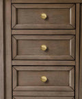 One And One Quarter Inch Champagne Bronze Zinc Alloy Cabinet Knob Single Hole Center Mount on wood dresser drawers