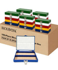100 Slide Capacity Microscope Slide Storage Box With Cork Lining 30 Pack Plastic Slide Boxes For Lab Organization 8.27 By 6.42 Inches Keeps Slides Separated And Protected Perfect For Your Next Lab Kit, blue open box with cork lining