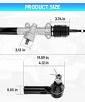 EZGO Golf Cart Steering Gear Box Assembly And Steering Rack For TXT And MPT 2001 Up Gas And Electric Carts with dimensions shown