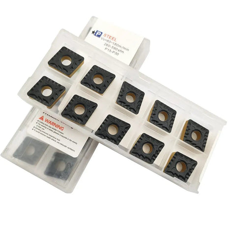 10Pcs Double Coated CNMG433 CQ CNMG120412 CQ LF9218 Lathe Turning Inserts in plastic box, carbide cutting tools for steel and stainless steel